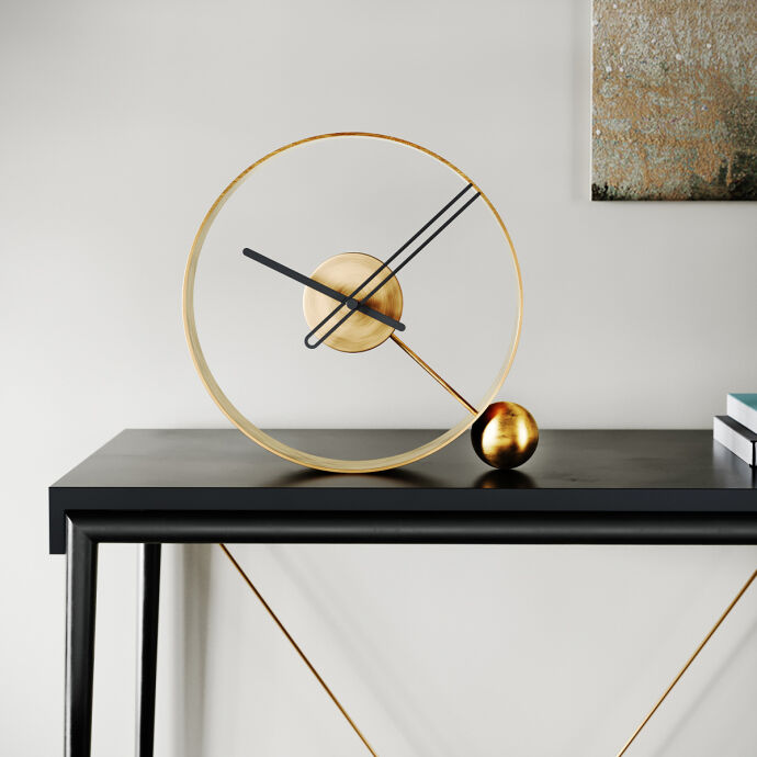 Eskitme Gold Masa Saati - Görsel 2