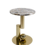 Altın Rengi Mermer Yan Sehpa