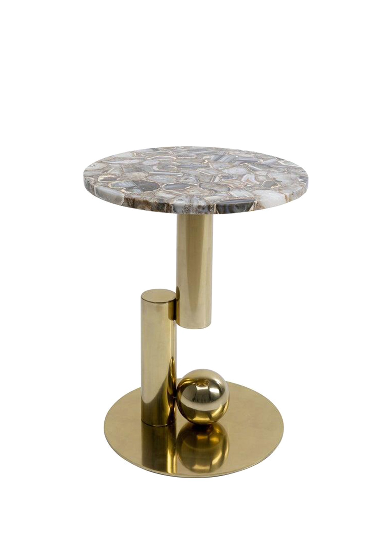 Altın Rengi Mermer Yan Sehpa