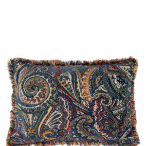 Lacivert Dokuma Kumaş Püsküllü Kırlent